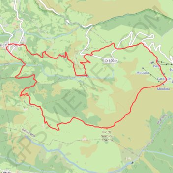 Trace GPS Pic de Nerbiou, Soum de Maucasau, boucle depuis Artalens., itinéraire, parcours