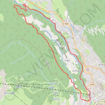 Trace GPS Canaux de la Guisane, itinéraire, parcours