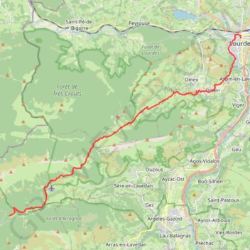 Trace GPS 01_Lourdes-ColSaucède, itinéraire, parcours