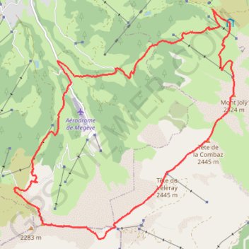 Trace GPS Aiguille Croche & Mont Joly, itinéraire, parcours