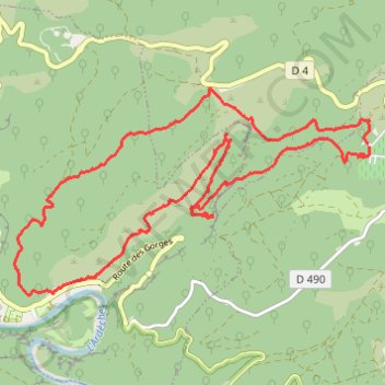 Trace GPS Source et moulin du Tiourre, itinéraire, parcours