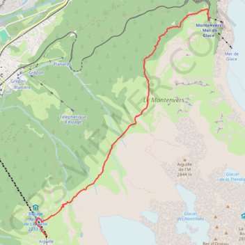 Trace GPS Grand Balcon Nord : Plan de l'Aiguille du Midi - Montenvers, itinéraire, parcours