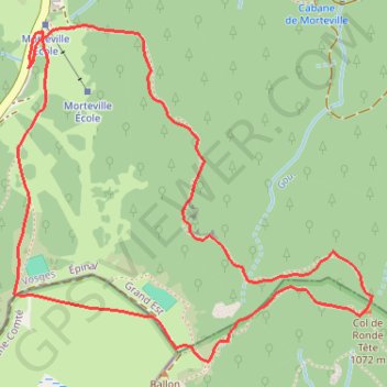 Trace GPS Petite boucle avec ascension du ballon d'Alsace, itinéraire, parcours