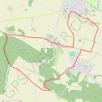 Trace GPS Rando à Champcueil (Départ église), itinéraire, parcours