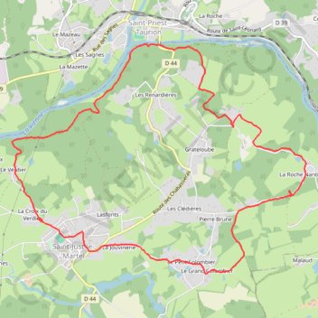 Trace GPS Saint-Just-Le-Martel - Sentier Vienne et Forêt 2 co, itinéraire, parcours