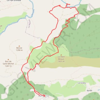 Trace GPS Bargème-Petit Brouis, itinéraire, parcours