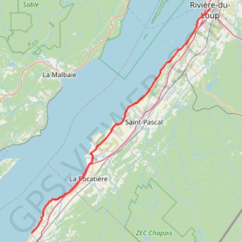 Trace GPS Saint-Jean-Port-Joli - Rivière-du-Loup, itinéraire, parcours