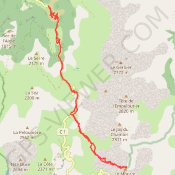 Trace GPS Le Mourre Haut Vallon de Restefond, itinéraire, parcours