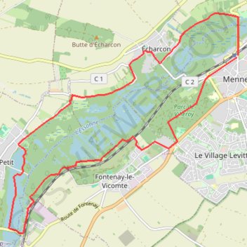 Trace GPS Boucle des étangs de Mennecy, itinéraire, parcours