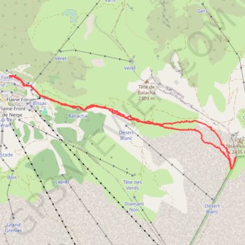 Trace GPS Tête Pelouse (Flaine), itinéraire, parcours