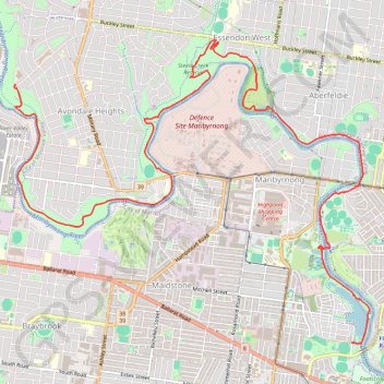 Trace GPS Maribyrnong River, itinéraire, parcours