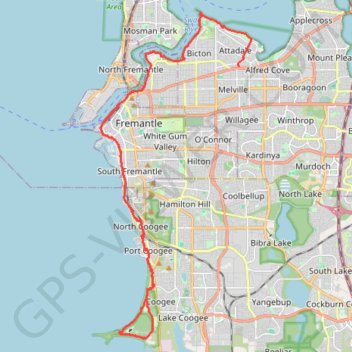 Trace GPS Attadale - Woodman Point, itinéraire, parcours