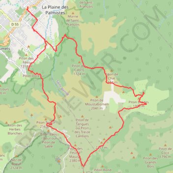 Trace GPS Trail des trois Pitons, itinéraire, parcours