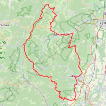 Trace GPS Circuit de cyclotourisme n°11 : La route des Crêtes, itinéraire, parcours