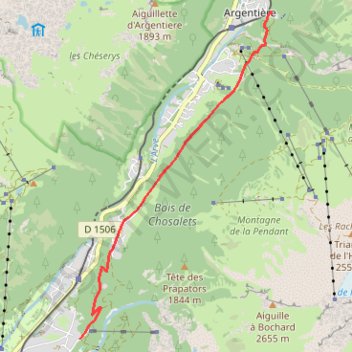 Trace GPS Petit Balcon Nord : Argentière - Les Bois, itinéraire, parcours