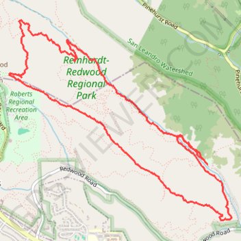 Trace GPS Redwood Regional Park Loop, itinéraire, parcours
