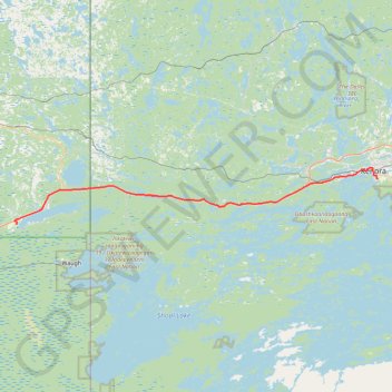 Trace GPS Whiteshell - Kenora, itinéraire, parcours