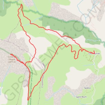 Trace GPS Cime de l'Aspre(06)(Les Tourres)(Chateauneuf d'Entraunes), itinéraire, parcours