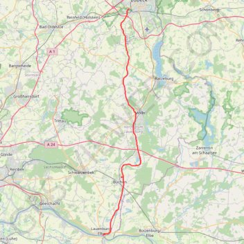 Trace GPS Elbe-Lübeck-Kanal, itinéraire, parcours