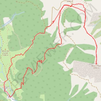 Trace GPS Monte Chasol, itinéraire, parcours