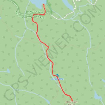 Trace GPS Mont Valin - La vallée des fantômes, itinéraire, parcours