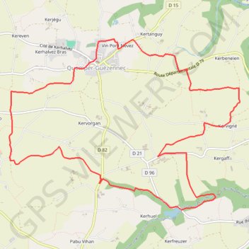 Trace GPS Circuit Fleuriot de Langle - Quemper-Guézennec, itinéraire, parcours