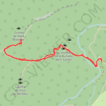 Trace GPS Montée aux Rochers de Pène Blanque (31), itinéraire, parcours