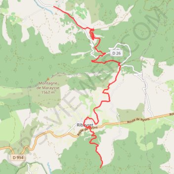 Trace GPS Montmorin - Col de Roure (Grande Traversée des Préalpes), itinéraire, parcours