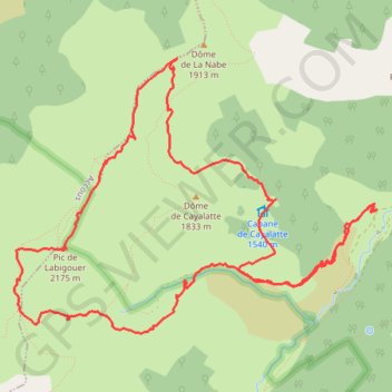 Trace GPS Pic de Labigouer depuis Bélonce par le col des Pises, itinéraire, parcours