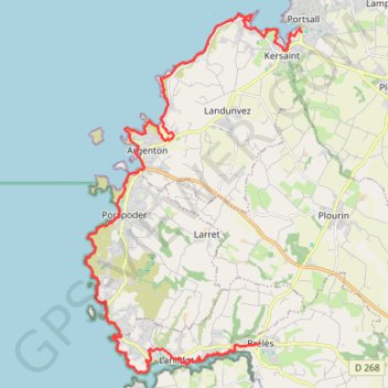 Trace GPS Ligne Bretagne J1, itinéraire, parcours
