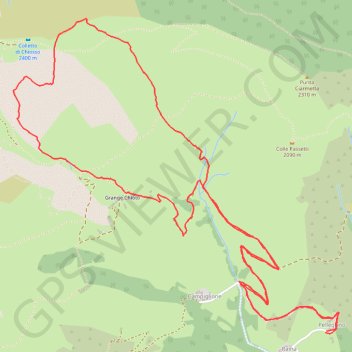 Trace GPS Punta Sarsassi, itinéraire, parcours