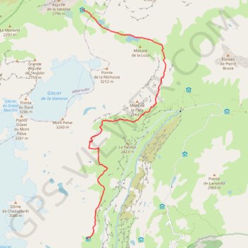 Trace GPS Refuge du col de la Vanoise - Refuge de l'Arpont, itinéraire, parcours