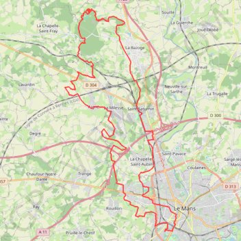 Trace GPS SRT 11-04-19 - La Bazoge 56km, itinéraire, parcours