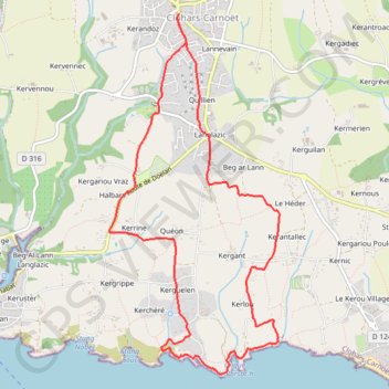 Trace GPS De Clohars à la Roche Percée, itinéraire, parcours