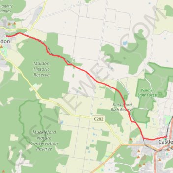 Trace GPS Maldon- Castlemaine Rail Trail, itinéraire, parcours