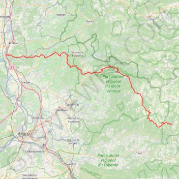 Trace GPS GR4 De Mondragon (Vaucluse) à Simiane-la-Rotonde (Alpes-de-Haute-Provence), itinéraire, parcours