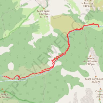 Trace GPS Vallon de Mollières, itinéraire, parcours