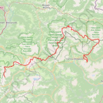 Trace GPS Dolomites, itinéraire, parcours