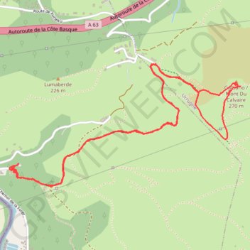 Trace GPS Le Mont du Calvaire - Kalbarioa depuis Biriatou, itinéraire, parcours