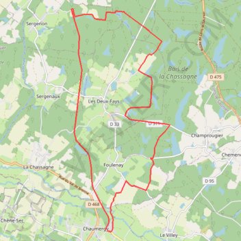 Trace GPS Maison des étangs Ouest - Chaumergy, itinéraire, parcours