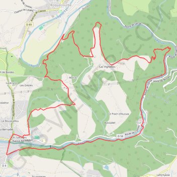 Trace GPS Boucle de Gourteau - Burlats, itinéraire, parcours