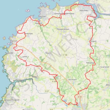 Trace GPS Grande Rando de Saint-Renan à Portsall, itinéraire, parcours