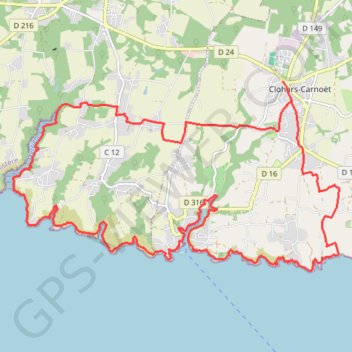 Trace GPS Clohars-Carnoet, itinéraire, parcours