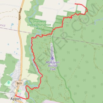 Trace GPS Appin - Minerva pool - Wedderburn, itinéraire, parcours