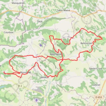 Trace GPS Randonnée VTT à Montaigu-de-Quercy, itinéraire, parcours