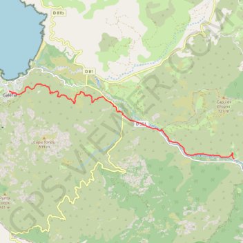 Trace GPS Mare e Monti - De Tuarelli à Galeria, itinéraire, parcours