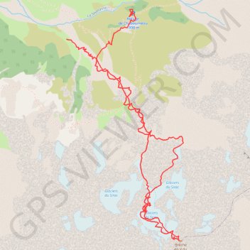 Trace GPS Brèche en V du Sirac, itinéraire, parcours