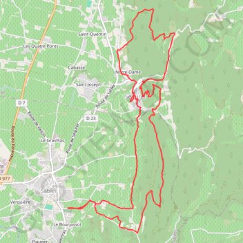 Trace GPS Provence-Sablet à Seguret, itinéraire, parcours