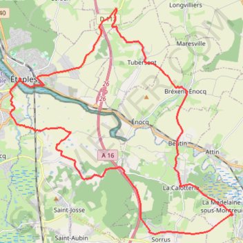 Trace GPS Les Garnoulles - Étaples, itinéraire, parcours
