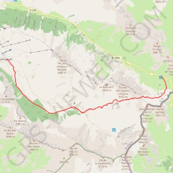 Trace GPS Saint-Véran - Refuge Agnel (Tour du Queyras), itinéraire, parcours